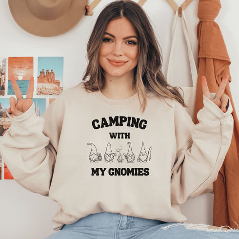 C & Win Sports Camping With My Gnomies Sweatshirt - C & Win Sports